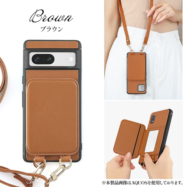 Google Pixel 6a Camila ショルダーセット バックカバーケース ミラー付き