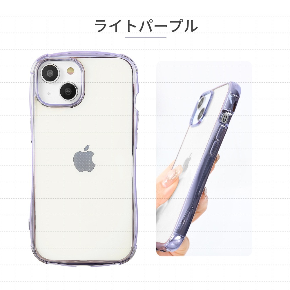 iPhone 15 / 14 / 13 バンパーメタリック クリアケース