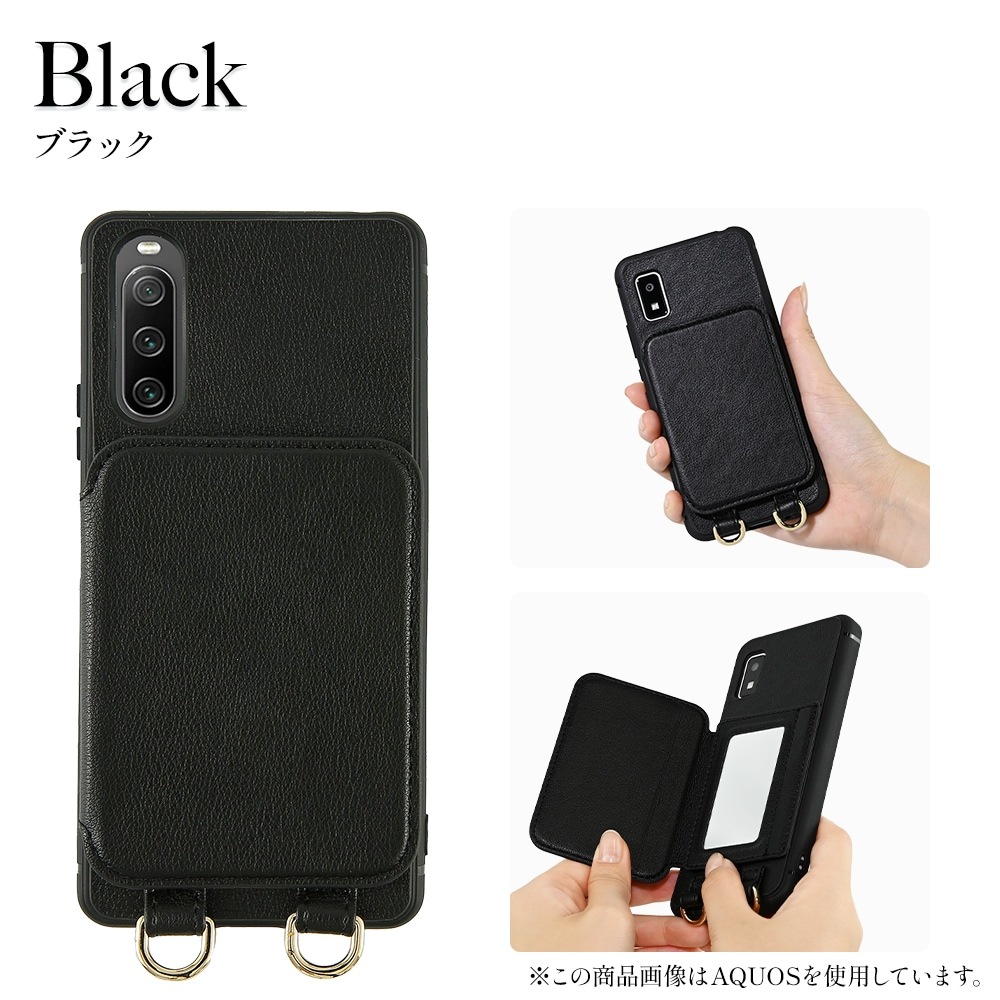 Galaxy A23 5G Camila カードポケット バックカバーケース ミラー付き