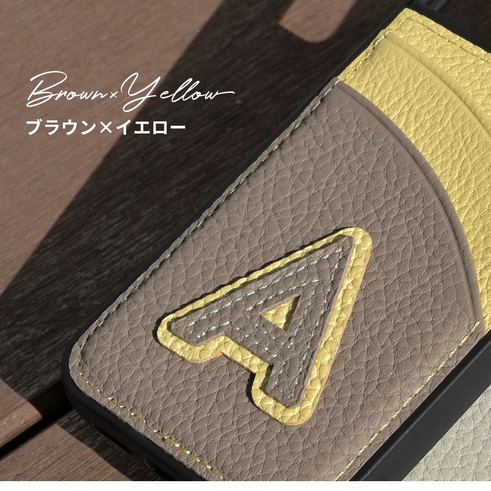 イニシャルワッペン A-M シュリンクレザー