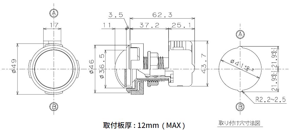 �ȸ��������ܥ���45�������ɡ���ʥ꡼�ɥ����å����η��ˡ�OBSA-45UMQ-��-DF��