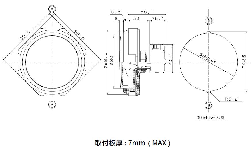 �ȸ��������ܥ���100�������ݡʥޥ����������å����η��ˡ�OBSA-100UM-��-1F��