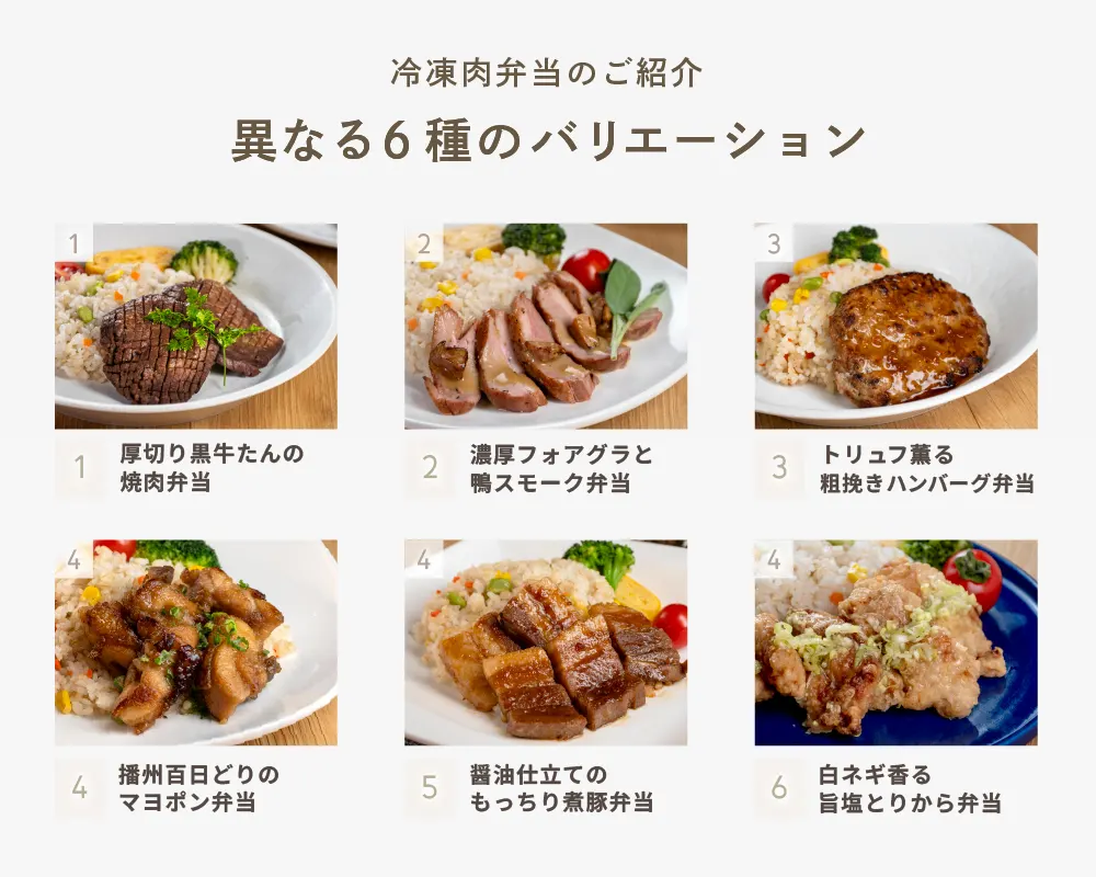 シェフ手作り お肉のお弁当６種セット