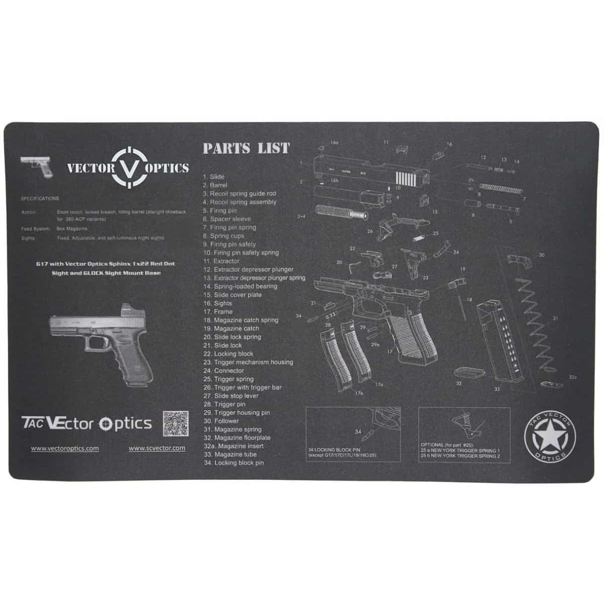 Vector Optics SCBM-02 GLOCK Bench Mat | サバゲー用品,メンテナンス