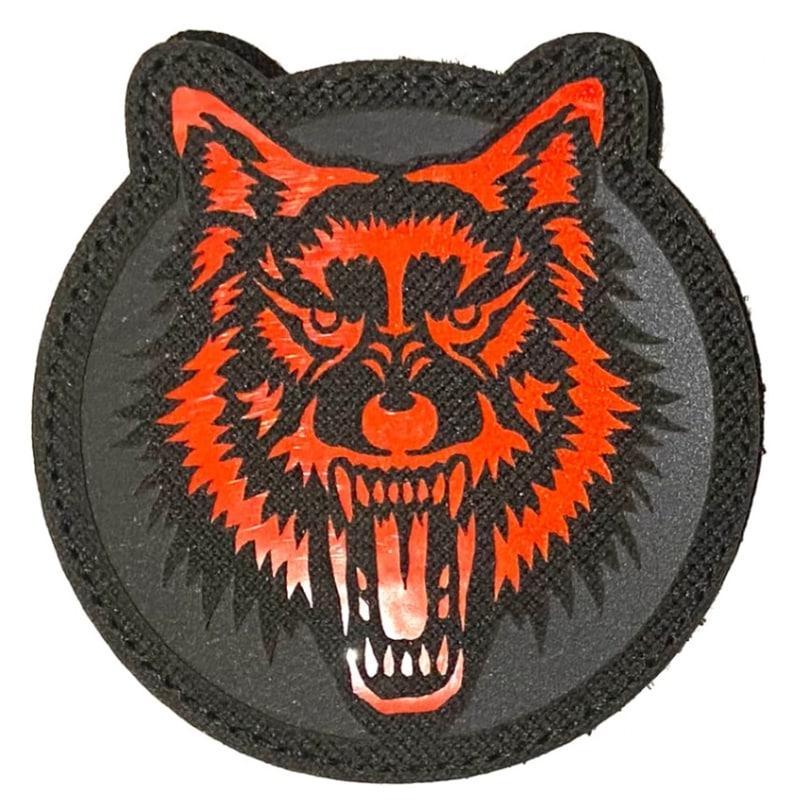 ѥå422 Laser Cutting Patch Wolf RED