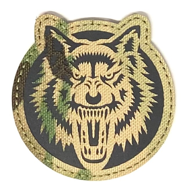 �ѥå�0421 Laser Cutting Patch Wolf MC