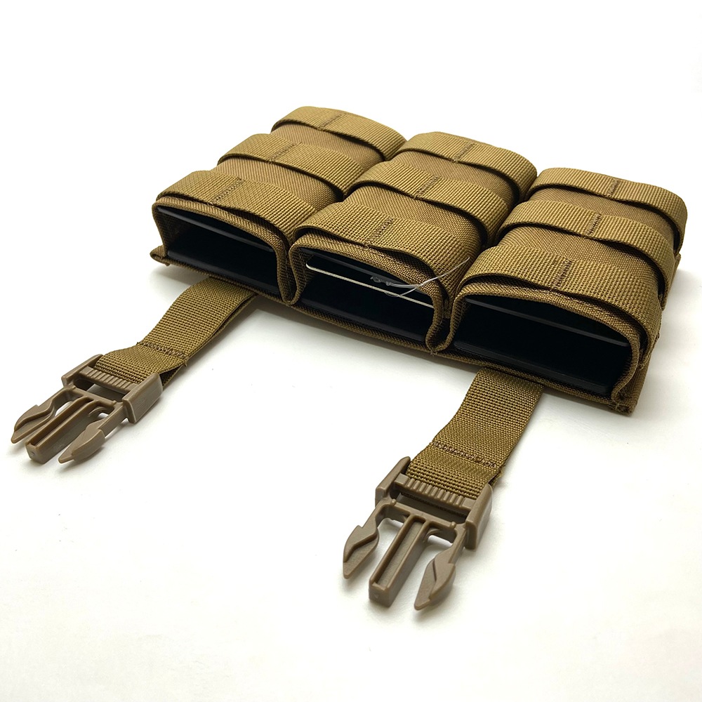 Wosport MG-F-22 FAST 5.56 Triple Mag Pouch Front Panel  (Long)