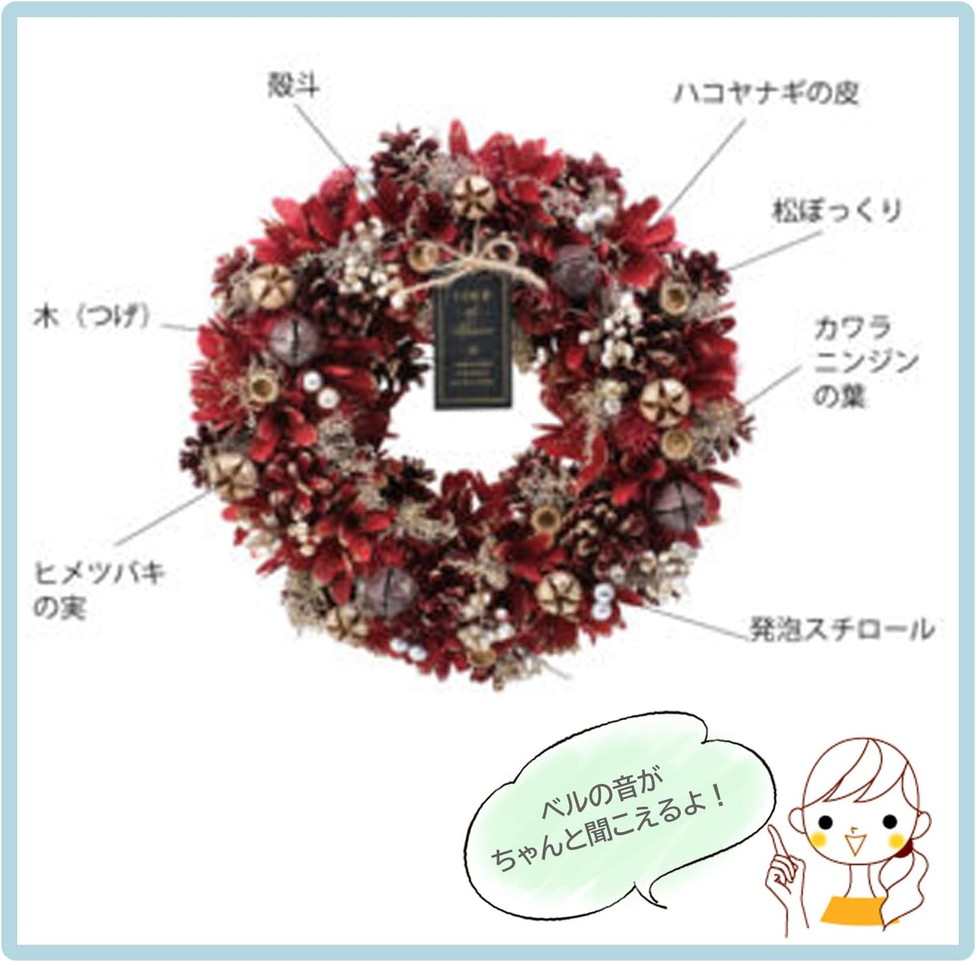 リース クリスマスリース 直径25㎝ 赤 玄関用 クリスマスプレゼント
