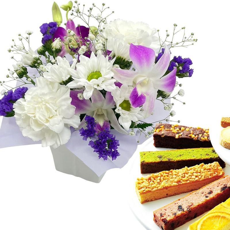 お供え お菓子 焼菓子 花 お供え物 生花 おそなえ お悔やみ お彼岸 お盆 命日