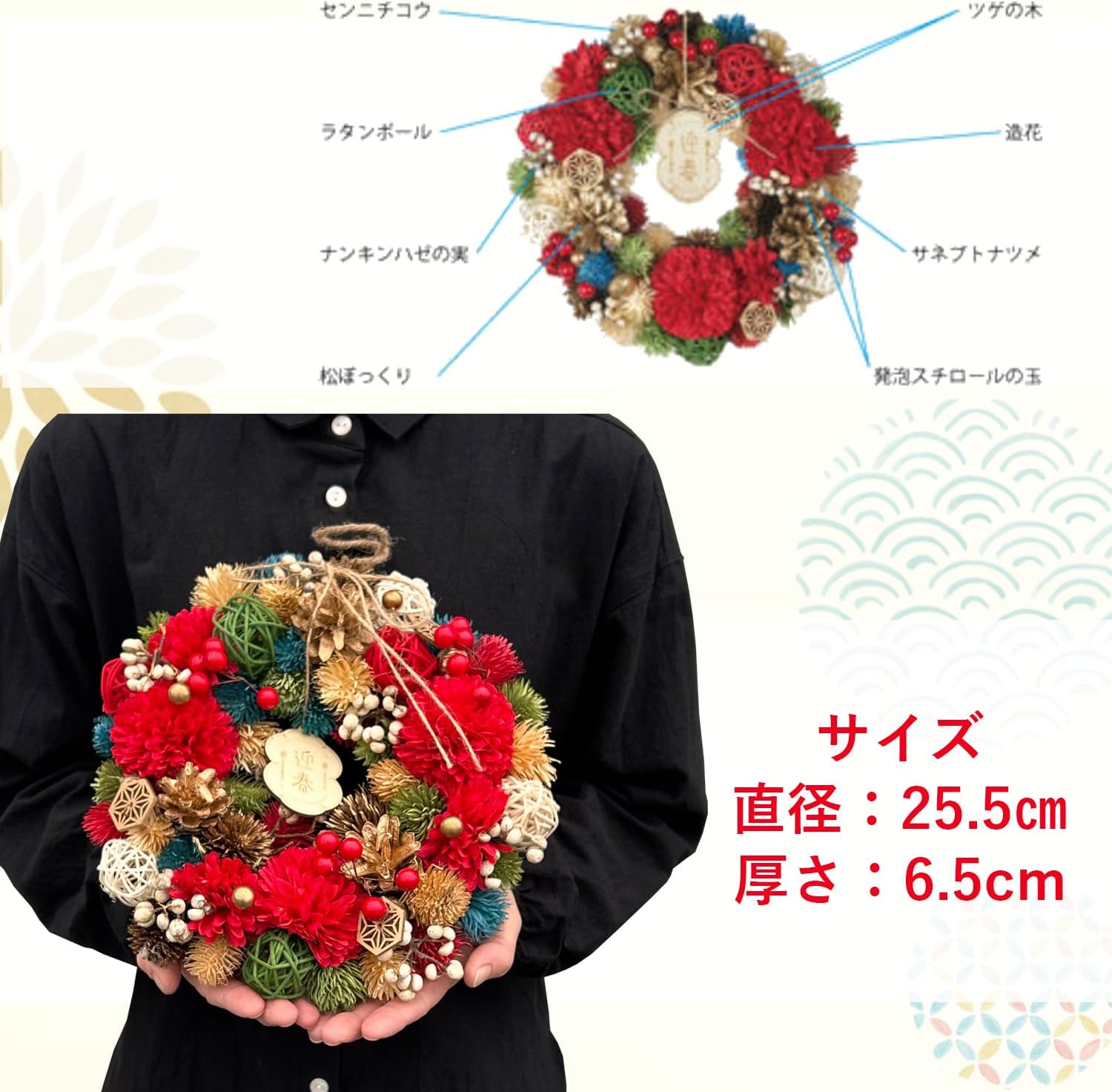 正月 玄関 花 正月飾り 迎春 お正月飾り 迎春リース お正月