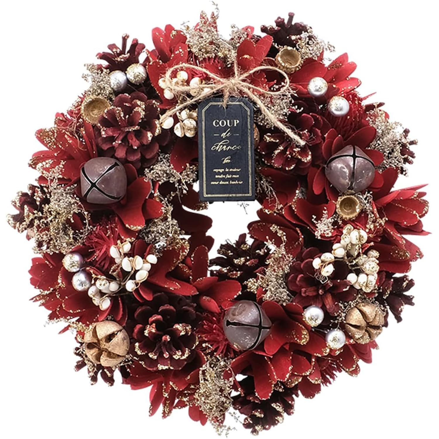 リース クリスマスリース 直径25㎝ 赤 玄関用 クリスマス