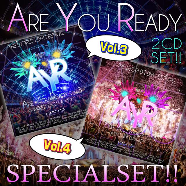 ���������緿EDM�ե���MIX 2�祻�å�!!��DJ A-KEY / ARE YOU READY VOL.3&4 SPECIAL SET[AKSET-01]