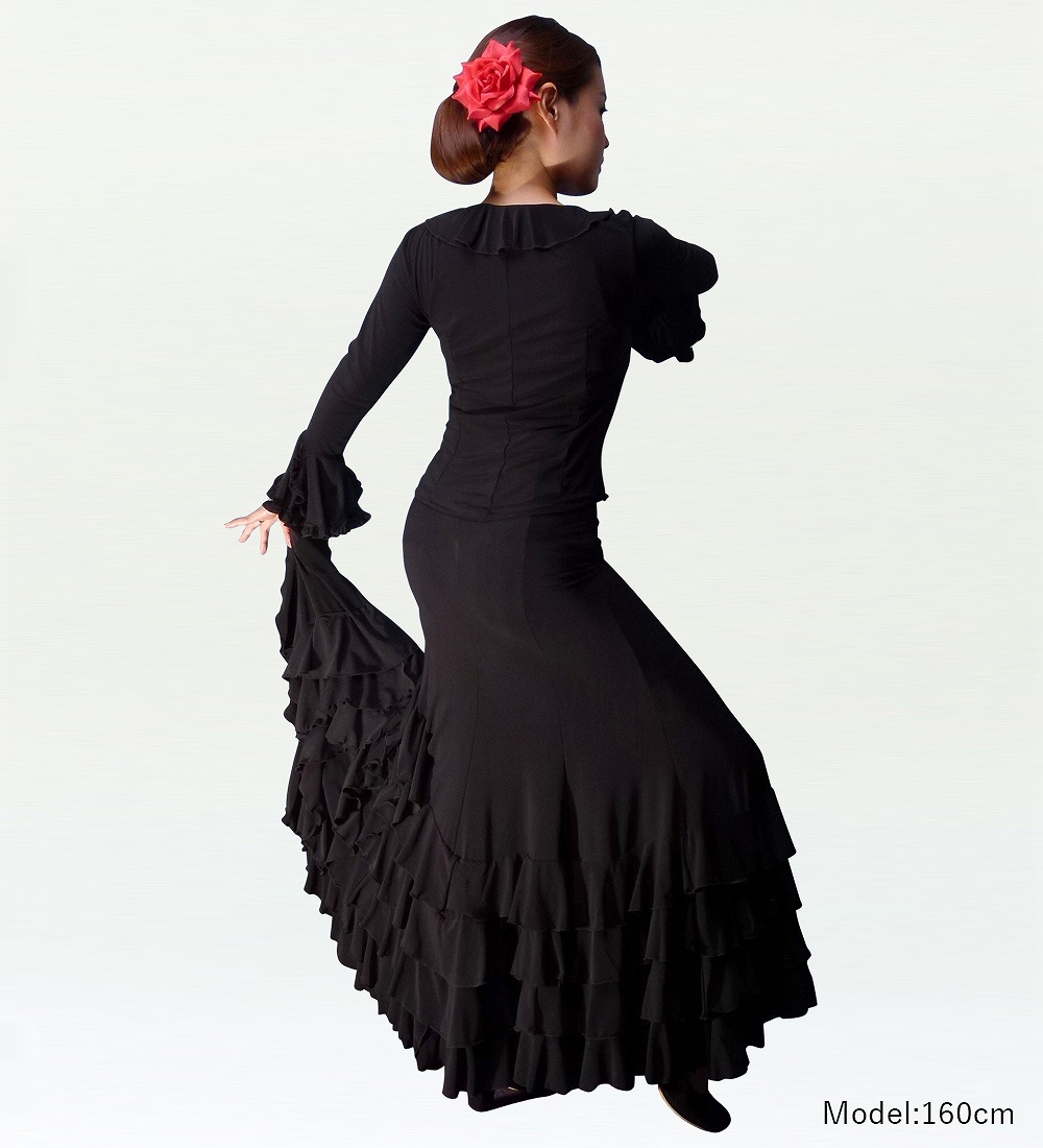 フラメンコ衣装】ブラック アトリエ貴美恵 ファルダ スカート ボランテ