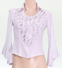 フラメンコ シャツカラー フリルブラウス レッド 842r | □フラメンコ