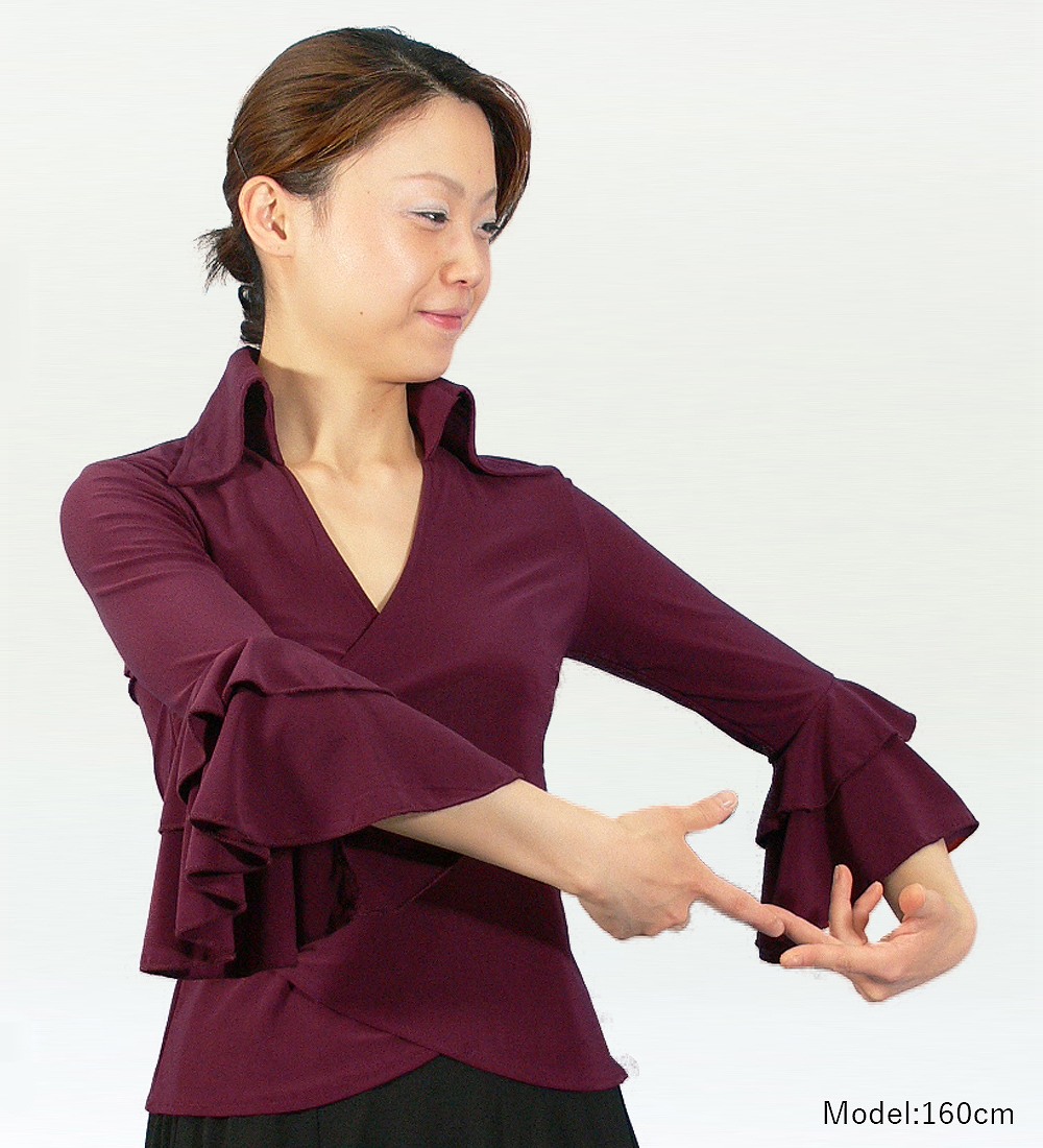 フラメンコ カシュクールブラウス パープル 2480pu | □フラメンコ総合