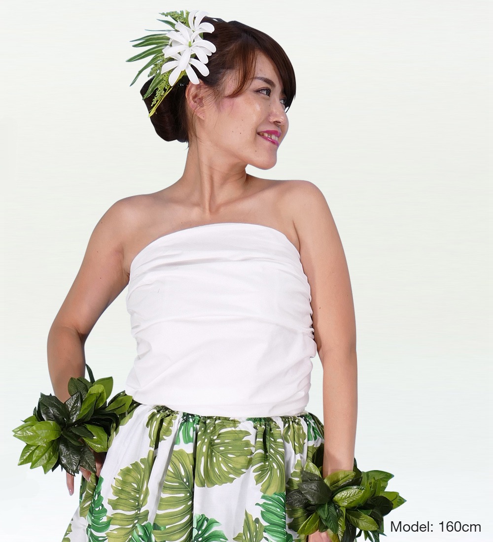 フラダンス ドレーピングチューブトップ ブラウス ホワイト 2018wh
