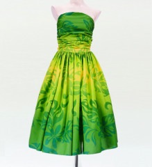 フラダンス用ライムグリーンムームー フラダンス ケイキ(ジュニア) ミディ丈 ムームードレス グリーン 140