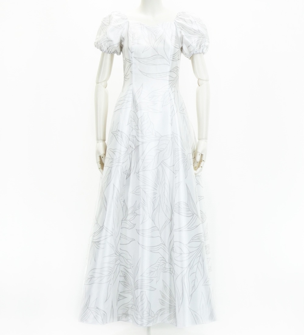 ロング丈】 フラドレス ヘリコニア ホワイト J2687wh | hula