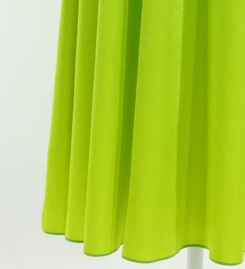 【 レアカラー / 日本製 】ロリス　マキシ丈　グラデーション　グリーン　グレー ロング丈】フラドレス グラデーション ワンショルダー グリーン