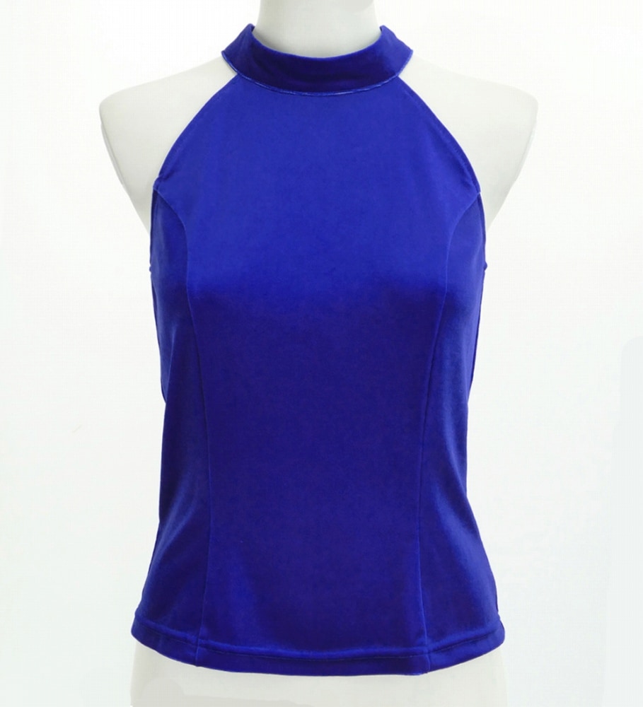 フラダンス アメリカンスリーブ ベロアブラウス ロイヤルブルー