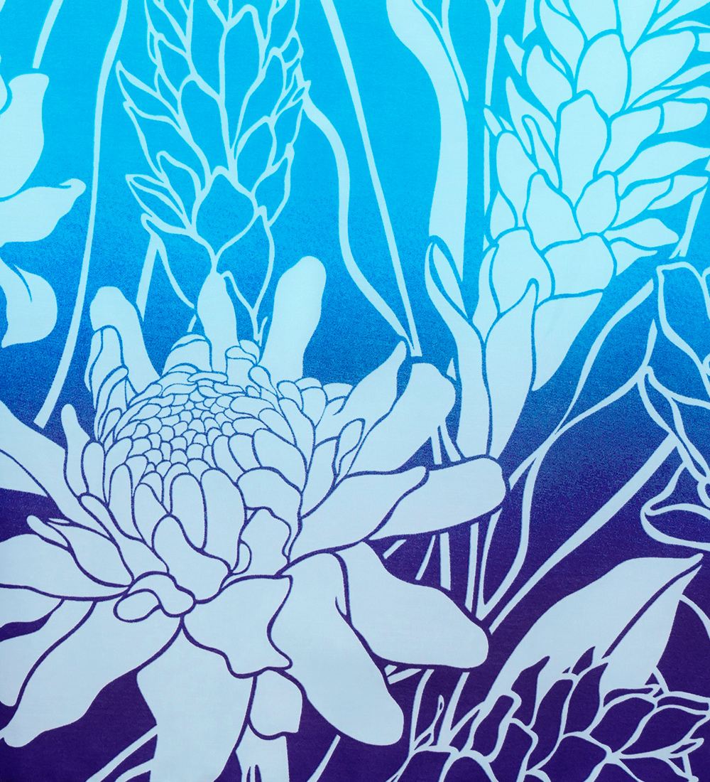 フラダンス パウスカート シングル ブルー×パープル 3119