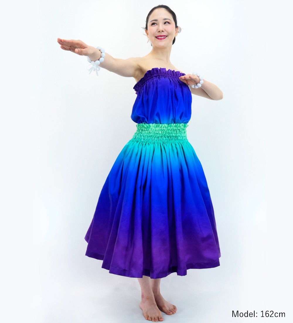 フラダンス パウスカート&チューブトップ セット ライトグリーン