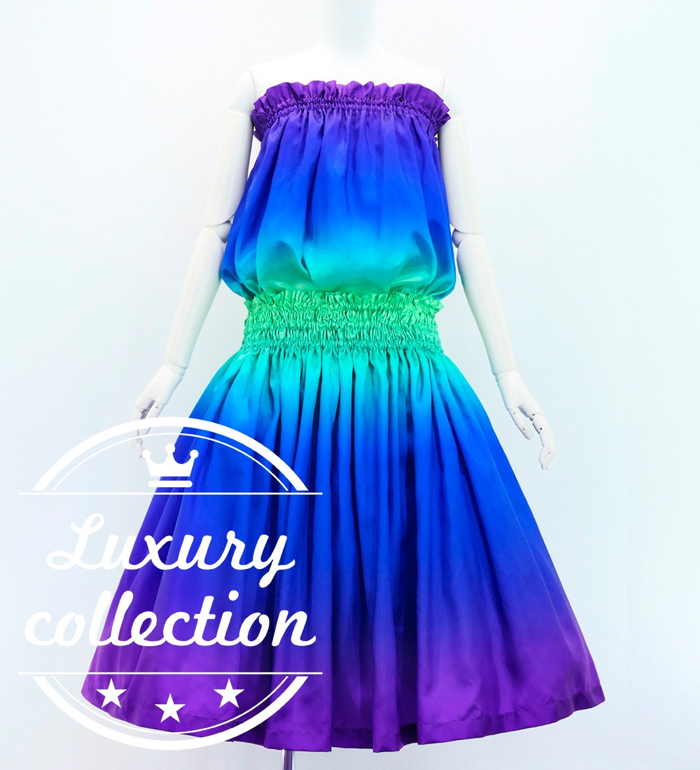 フラダンス パウスカート&チューブトップ セット ライトグリーン