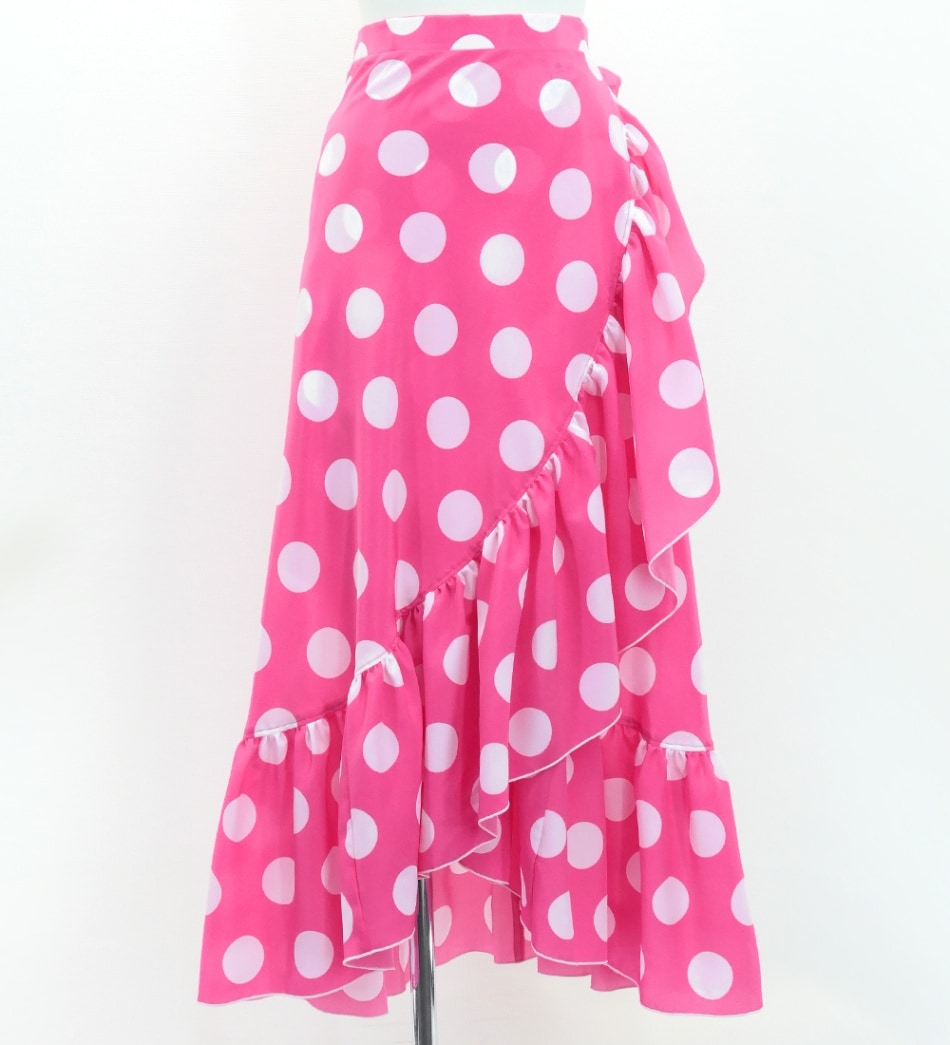 フラメンコ 巻きスカート 水玉 ピンク×ホワイト FMS-2 | flamenco