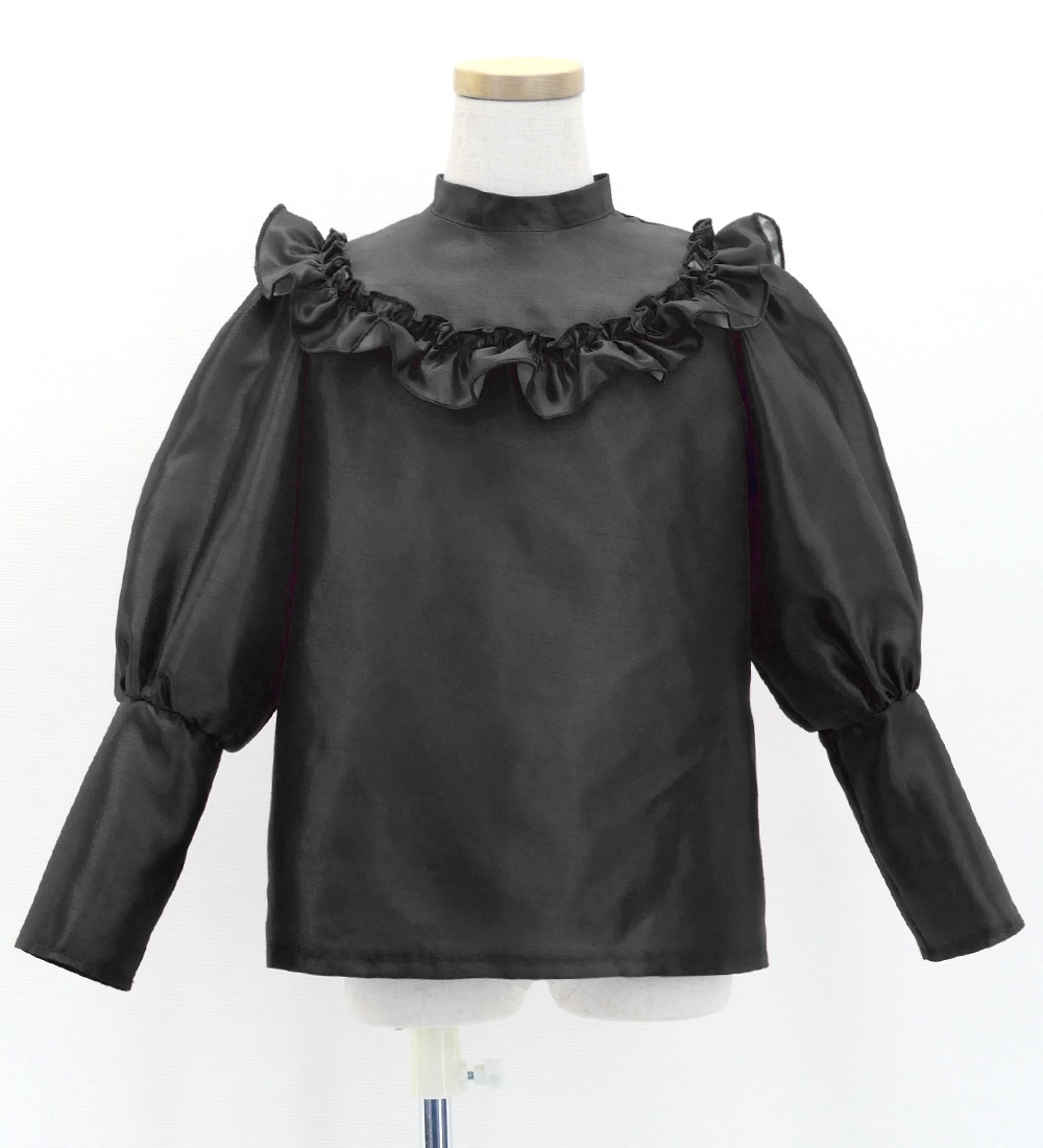 ケイキ フラダンス シャンタン ヨークフリル バルーンスリーブ