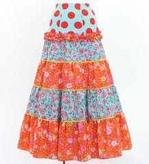 HERMOSA フラメンコファルダ オレンジ茶色ドット 楽天市場】フラメンコ衣装 ハイウエスト スカート ファルダ 刺繍