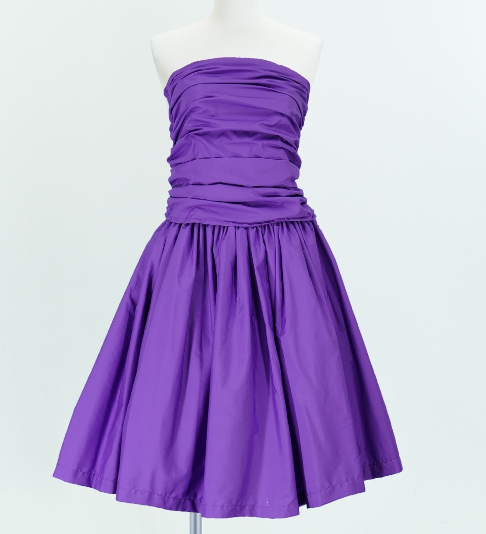 フラダンスパウスカートu0026ブラウス 　　　　　パープル フラダンス シャーリングチューブトップ ブラウス パープル 1663v