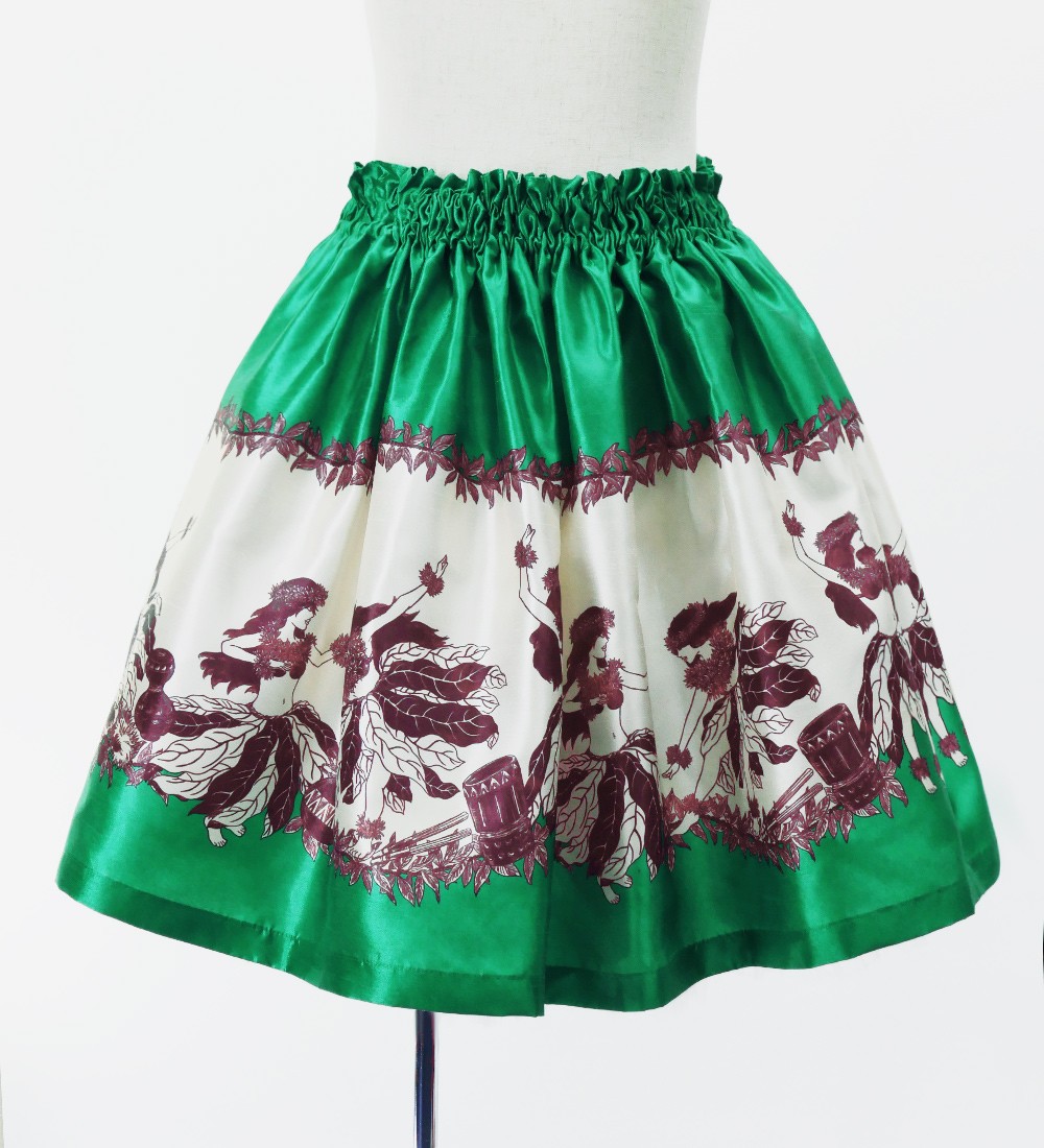 フラダンス ケイキ シャンタン パウスカート フラガール グリーン