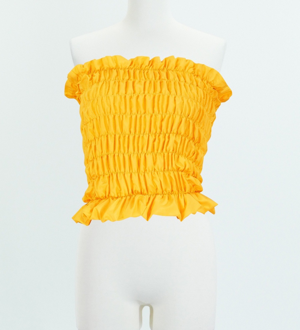 フラダンス シャーリングチューブトップ ブラウス イエロー 1663y すべての商品 Egl Tokyo