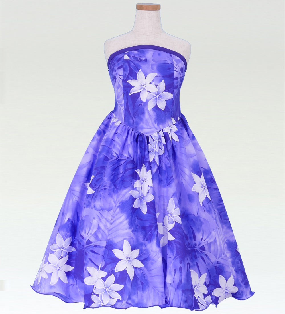 1078pLL スポーツ フラダンス用紫ドレス(ムームー)