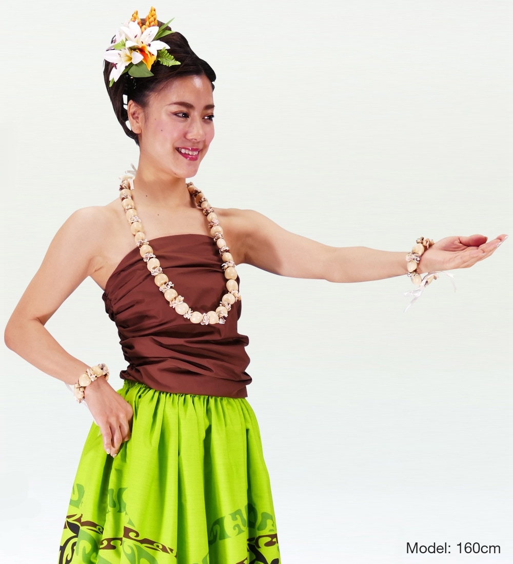 フラダンス ドレーピングチューブトップ ブラウス ブラウン 2018br