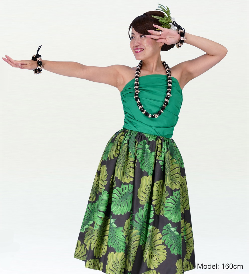 フラダンス ドレーピングチューブトップ ブラウス グリーン 2018g