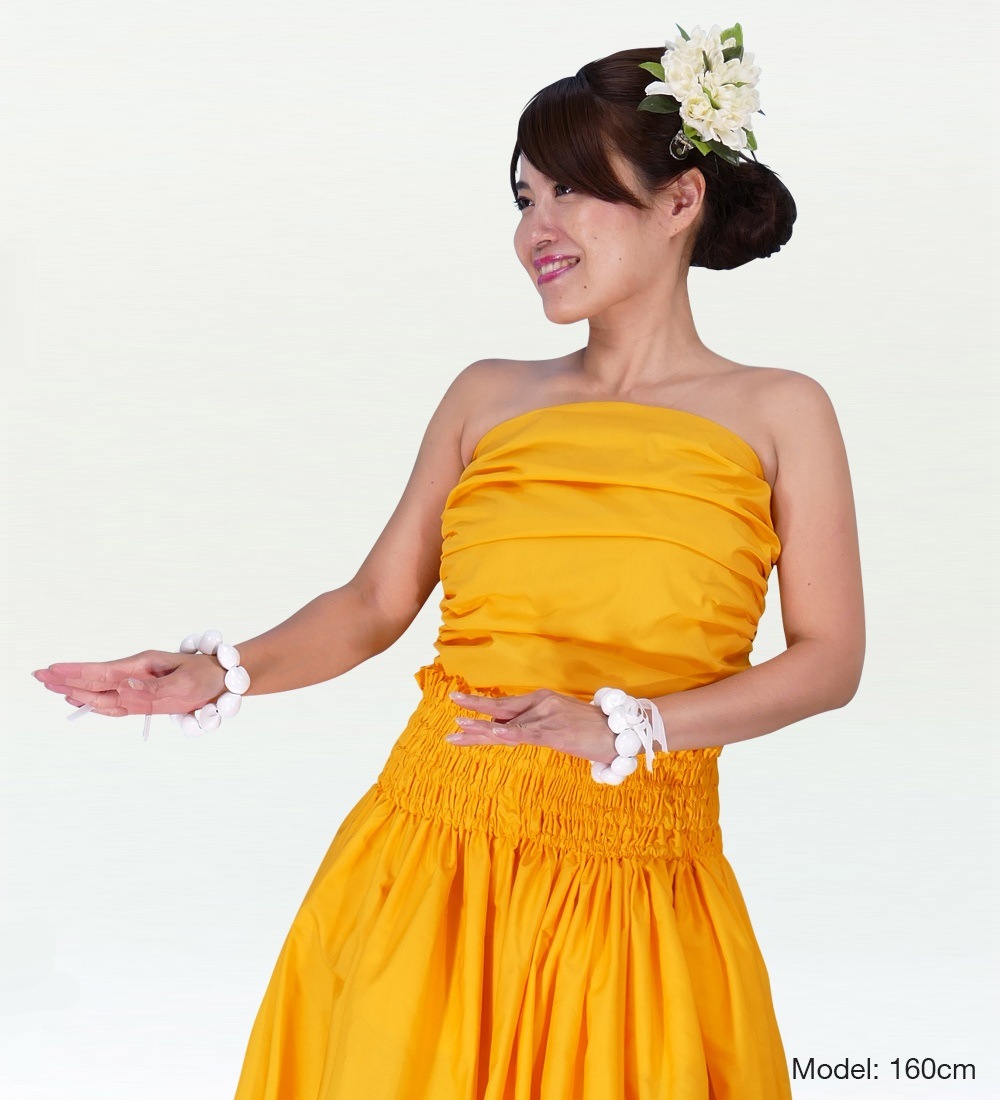 フラダンス ドレーピングチューブトップ ブラウス イエロー 2018y