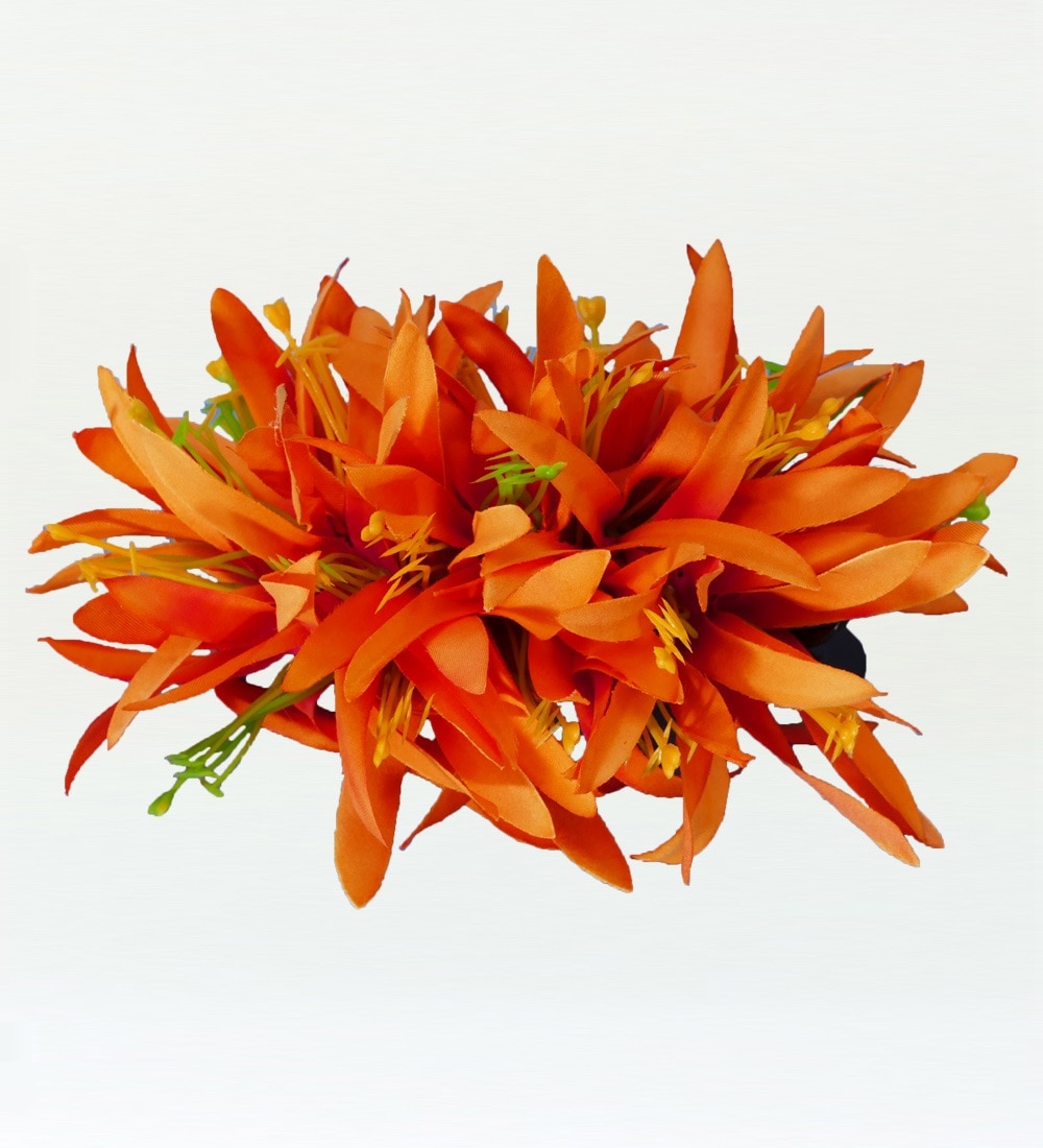 フラダンス スパイダーリリー ヘアクリップ オレンジ 2053o