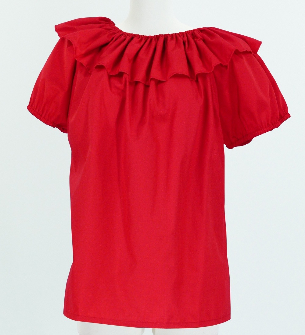 フラダンス フリル ブラウス レッド 1664r