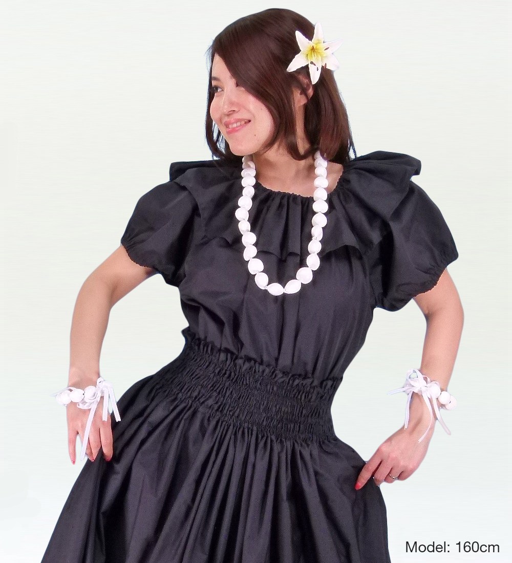 フラダンス フリル ブラウス ブラック 1664b