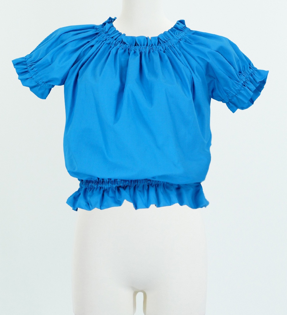 【美品】イベリア／フラメンコ衣装ブラウス／ライトブルー／Mサイズ相当 美品】イベリア／フラメンコ衣装ブラウス／ライトブルー／Mサイズ相当