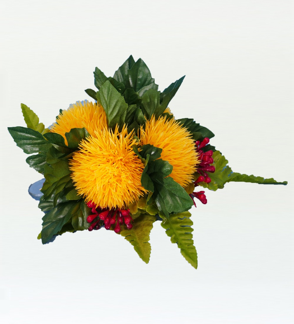 特価】フラダンス レフア ヘアクリップ イエロー 2328y