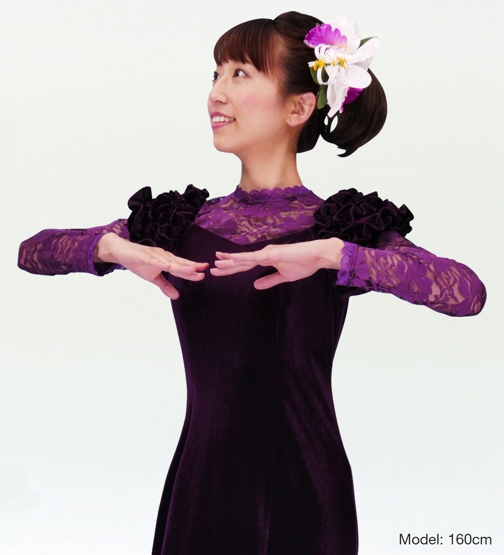 ALEMITI フラダンス用ドレス(黒・花柄) ALEMITI フラダンス用ドレス(黒・花柄) - メルカリ