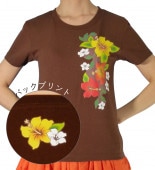 Tシャツ ハイビスカス ピンク 980p