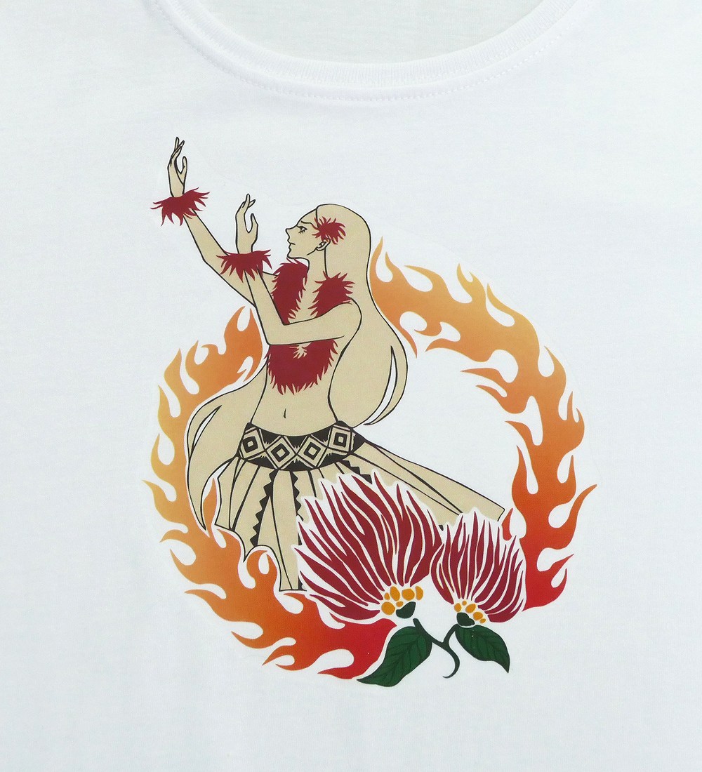 7分袖Tシャツ ペレ・レフア プリント ホワイト 698w