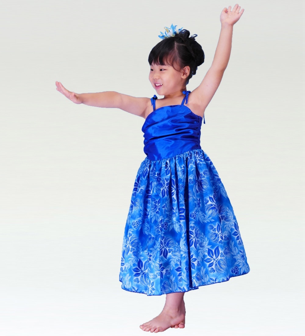 ALOHA-KIDS【美品】【ケイキ】【フラダンス】ドレス フラダンス ケイキ(キッズ) ミディ丈 グラデーション