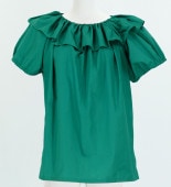 フラダンス用フリルトップスとパウスカート72cmセット フラダンス パウスカート&フリルブラウス セット グリーン