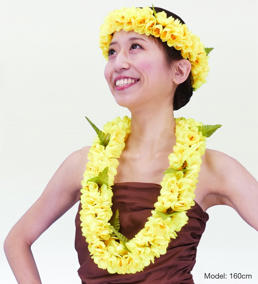 【美品 日本製 フラダンス衣装】イエロー MENEHUNE PLANTETION 美品 日本製 フラダンス衣装】イエロー MENEHUNE PLANTETION
