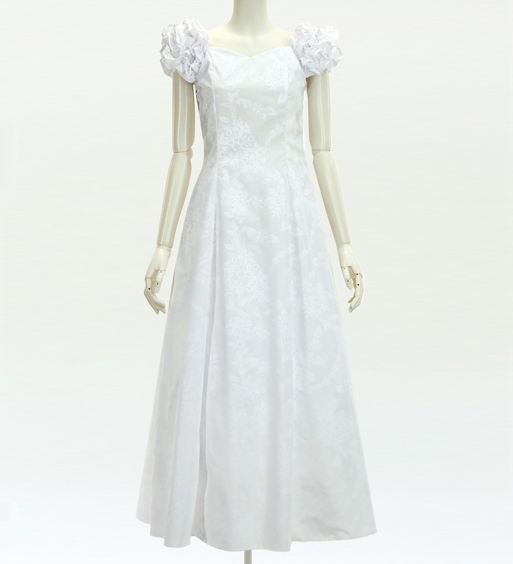 フラメンコドレス ホワイト フリル付き フリル付きホワイトフラメンコドレス