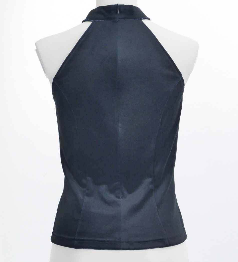 フラメンコ　ブラウス Mサイズ フラメンコ 水玉フリル ブラウス ブルー 884bl